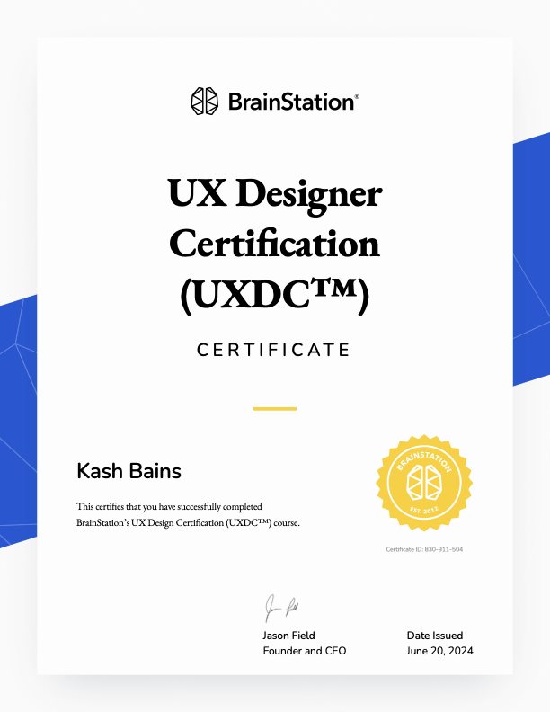 BrainStation UX Designer